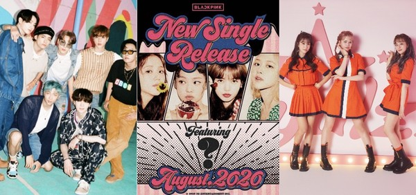 사진: (왼쪽부터) 방탄소년단, 블랙핑크, 별찌 자켓 사진 [제공 = 더뉴엔터테인먼트]