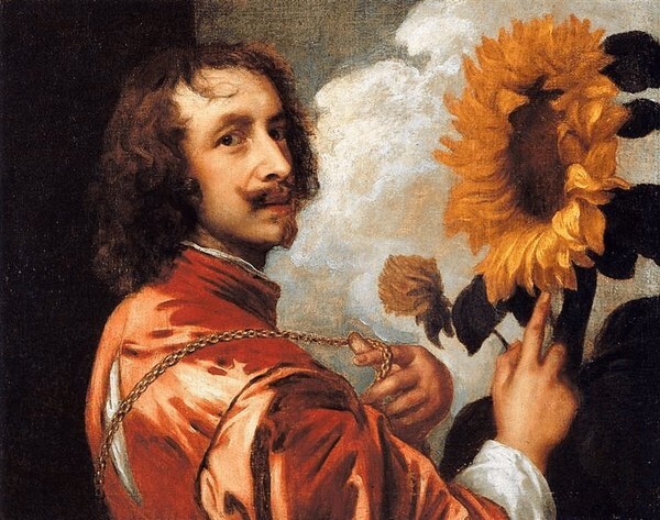Anthony van Dyck, Self-portrait with a Sunflower, 1632, Oil on Canvas, 73 x 60 cm, Private Collection. (사진: Public domain) 