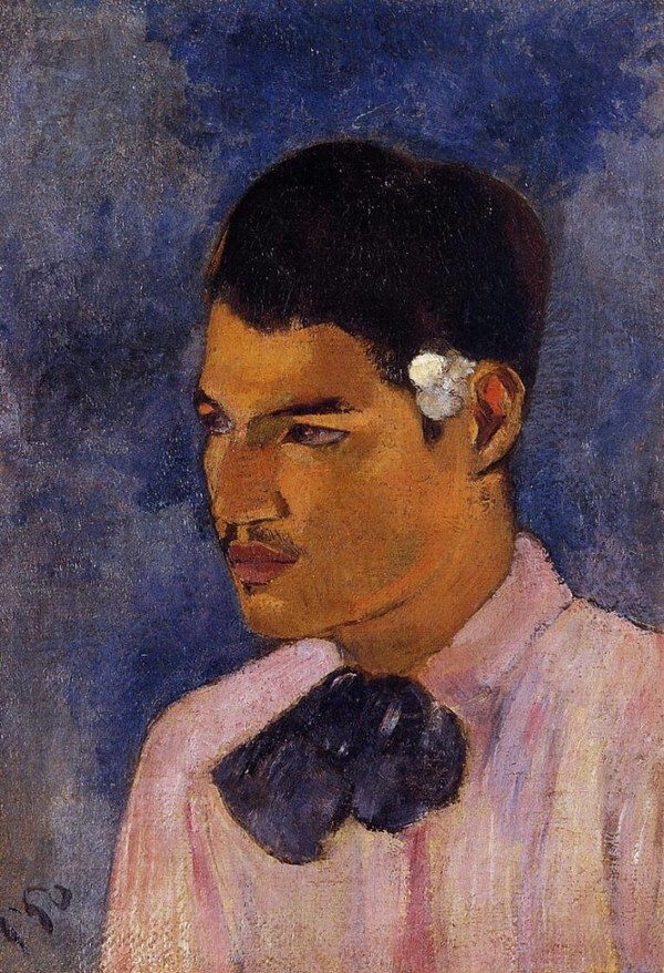 Paul Gauguin, Young Man with a Flower Behind his Ear (Jeune Tahitien ou Jeune homme a la fleur), 1891; Private collection. (사진: Public domain) 