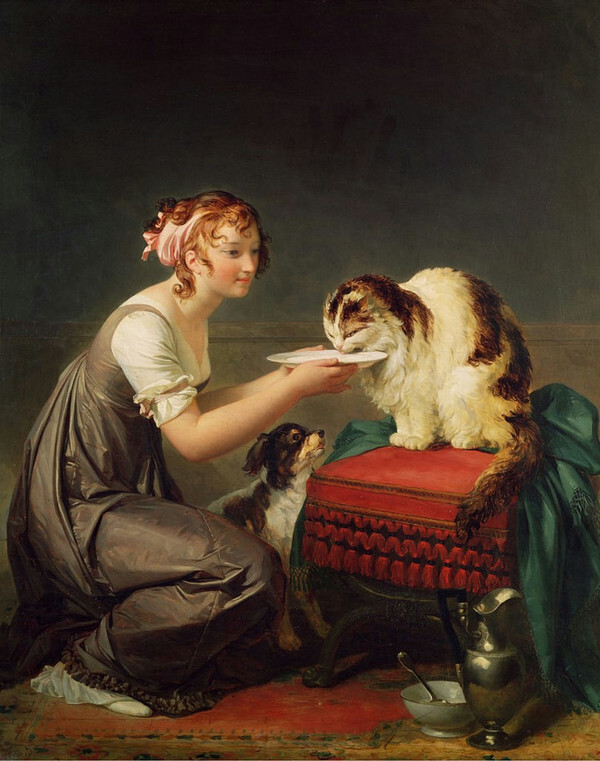 Marguerite Gérard, The Cat’s Lunch or Young Girl Giving Milk to Her Cat, late 18th century – early 19th century, Villa Musée Fragonard, Grasse, France. [사진 제공: 아트램프]