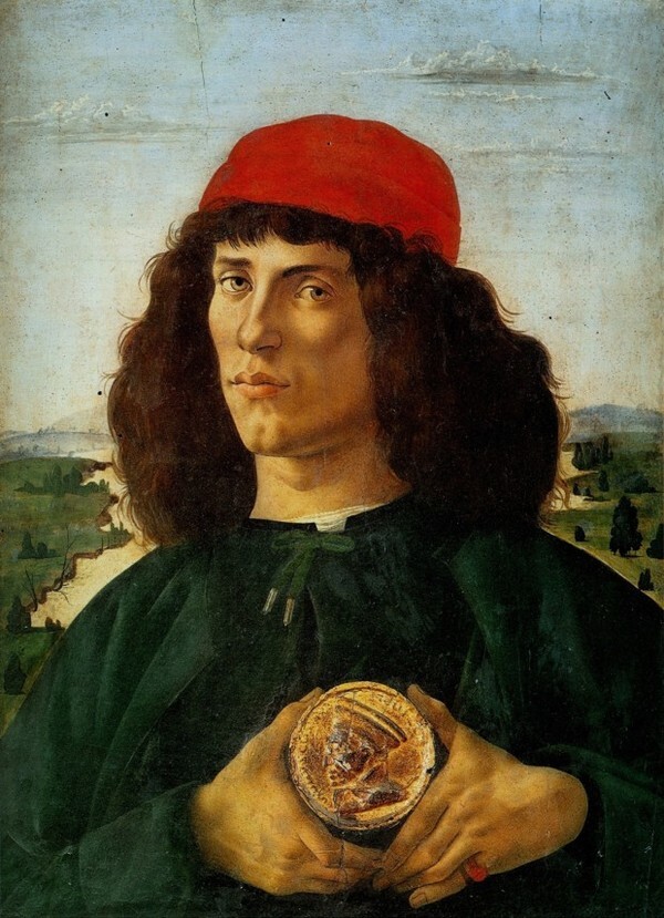 Sandro Botticelli, Portrait of a Man with a Medal of Cosimo the Elder, c. 1474, Galleria degli Uffizi, Florence