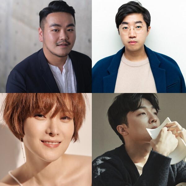 사진: 2021 파주북소리 출연진 (왼쪽부터 시계 방향으로) 박상영, 구현우, 적재, 거미 [제공 = 파주북소리]